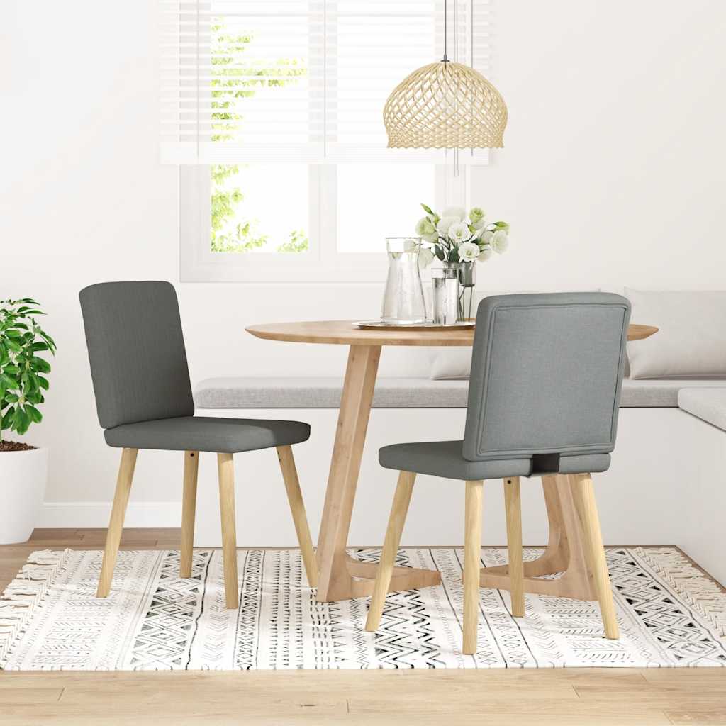 vidaXL Eetkamerstoelen 4 st stof lichtgrijs