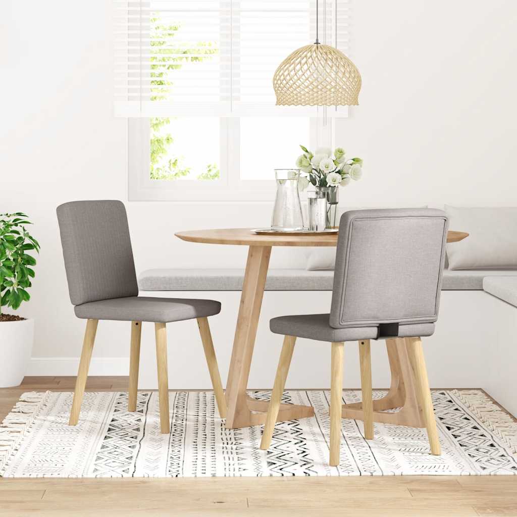 vidaXL Eetkamerstoelen 4 st stof lichtgrijs
