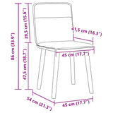 vidaXL Eetkamerstoelen 4 st stof lichtgrijs