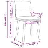 vidaXL Eetkamerstoelen 4 st stof lichtgrijs