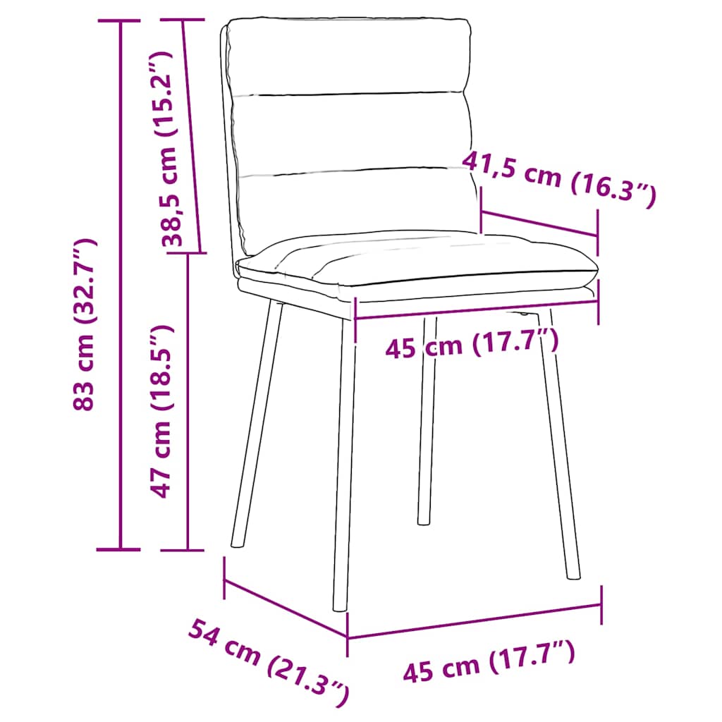 vidaXL Eetkamerstoelen 4 st fluweel lichtgrijs