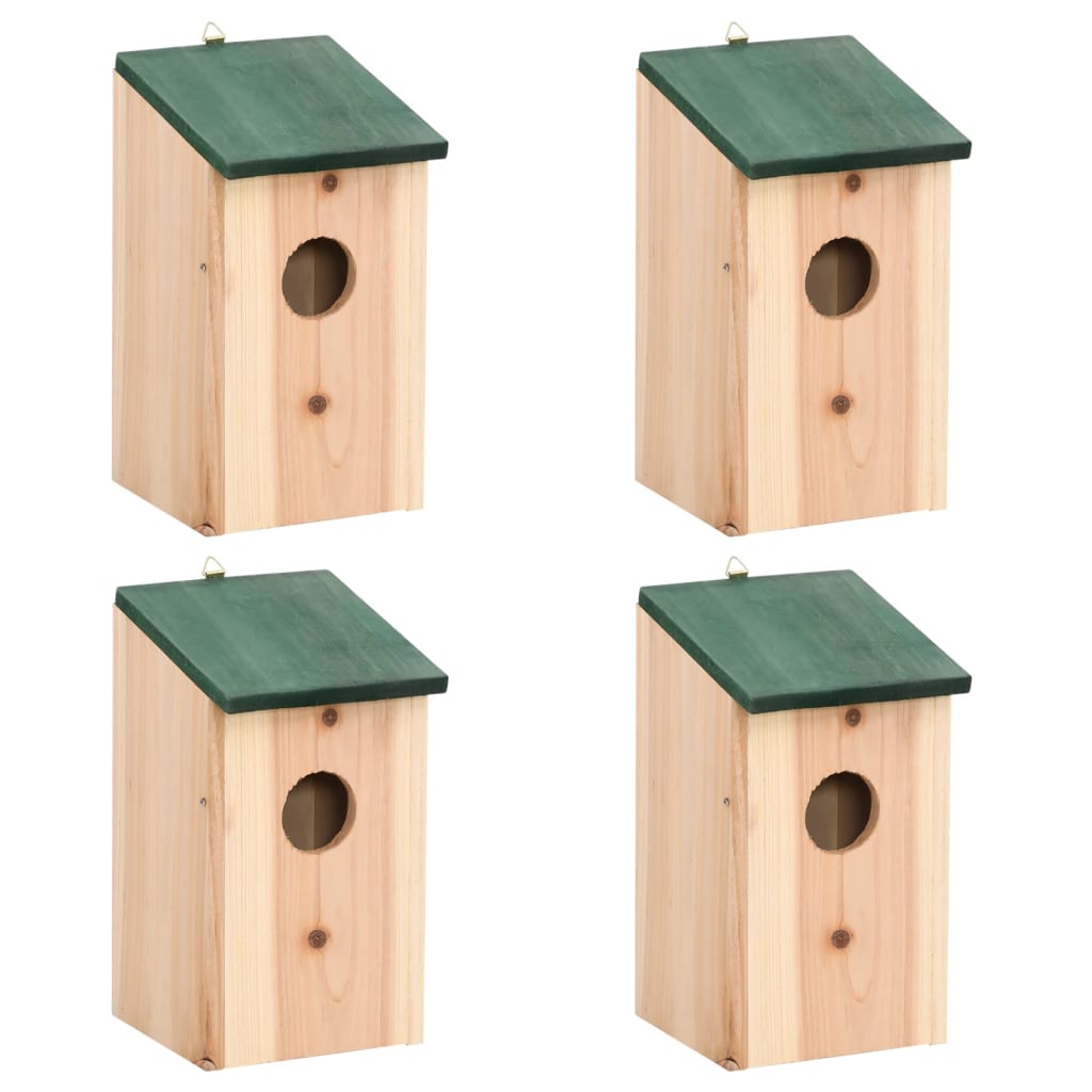 vidaXL Vogelhuisjes 10 st 12x12x22 cm massief vurenhout