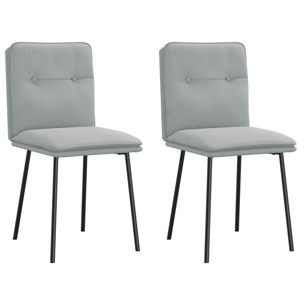 vidaXL Eetkamerstoelen 4 st fluweel lichtgrijs