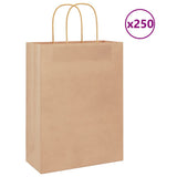 vidaXL Papieren zakken 50 st met hengsels 18x8x22 cm bruin