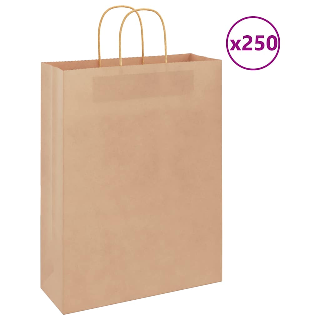 vidaXL Papieren zakken 50 st met hengsels 18x8x22 cm bruin