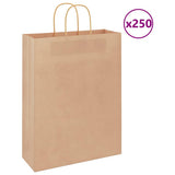vidaXL Papieren zakken 50 st met hengsels 18x8x22 cm bruin