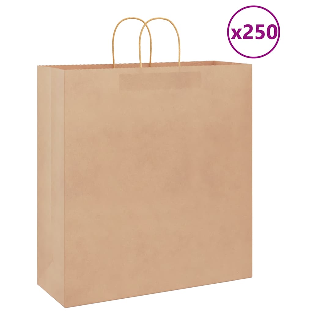 vidaXL Papieren zakken 50 st met hengsels 18x8x22 cm bruin