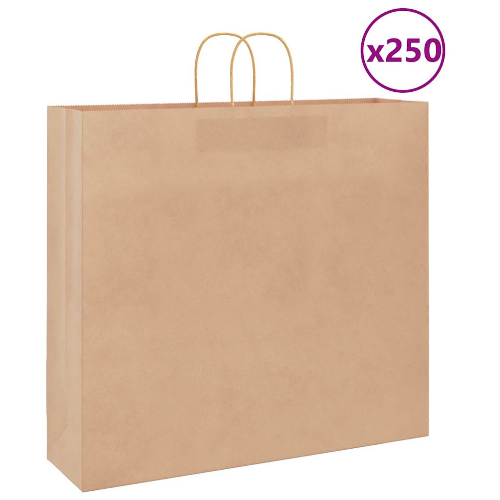 vidaXL Papieren zakken 50 st met hengsels 18x8x22 cm bruin