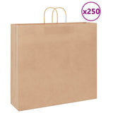 vidaXL Papieren zakken 50 st met hengsels 18x8x22 cm bruin