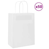 vidaXL Papieren zakken 50 st met hengsels 18x8x22 cm bruin