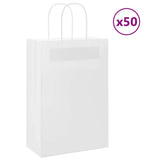 vidaXL Papieren zakken 50 st met hengsels 18x8x22 cm bruin
