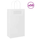 vidaXL Papieren zakken 50 st met hengsels 18x8x22 cm bruin