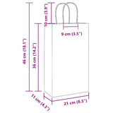 vidaXL Papieren zakken 50 st met hengsels 18x8x22 cm bruin