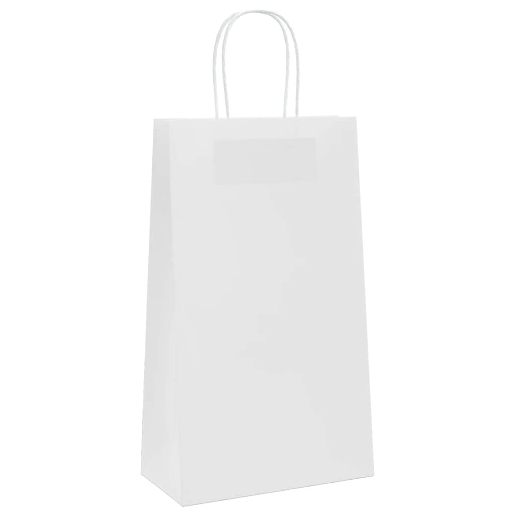 vidaXL Papieren zakken 50 st met hengsels 18x8x22 cm bruin