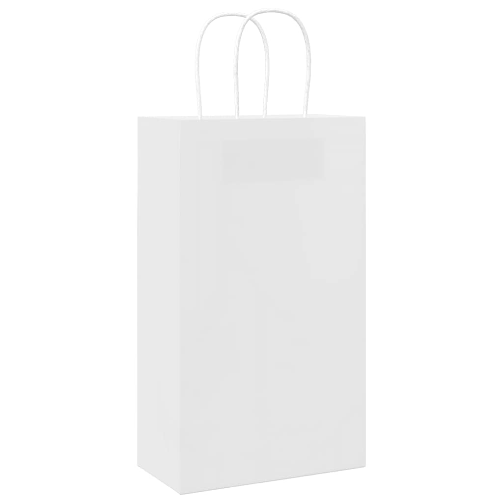 vidaXL Papieren zakken 50 st met hengsels 18x8x22 cm bruin
