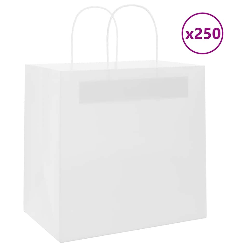 vidaXL Papieren zakken 50 st met hengsels 18x8x22 cm bruin
