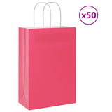 vidaXL Papieren zakken 50 st met hengsels 18x8x22 cm bruin