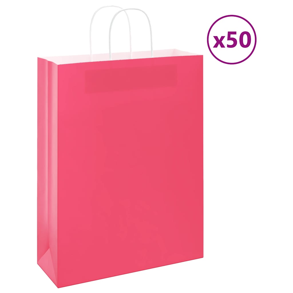 vidaXL Papieren zakken 50 st met hengsels 18x8x22 cm bruin