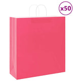 vidaXL Papieren zakken 50 st met hengsels 18x8x22 cm bruin