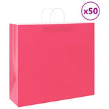 vidaXL Papieren zakken 50 st met hengsels 18x8x22 cm bruin