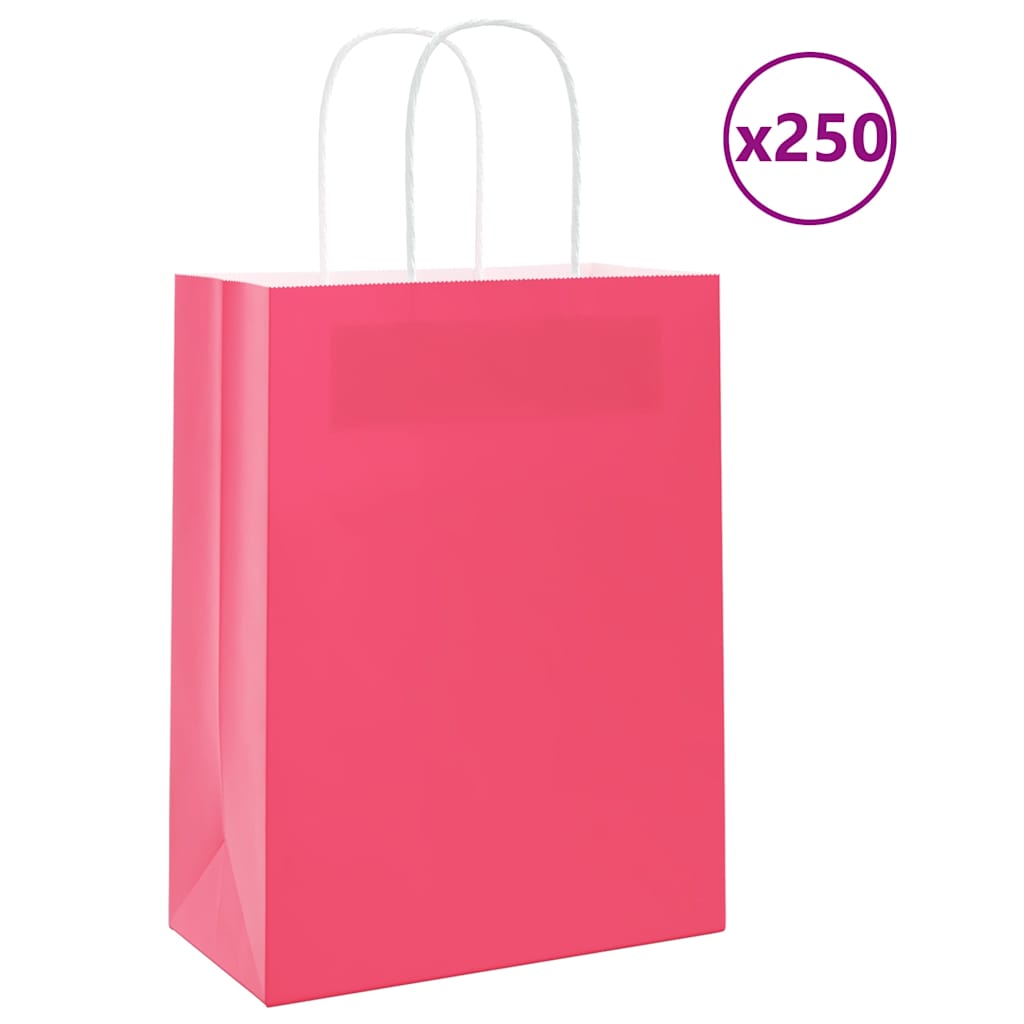 vidaXL Papieren zakken 50 st met hengsels 18x8x22 cm bruin