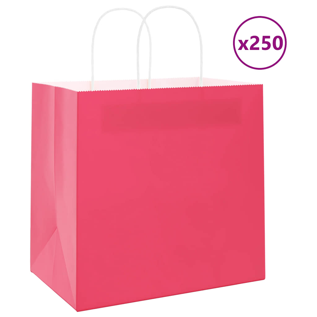 vidaXL Papieren zakken 50 st met hengsels 18x8x22 cm bruin