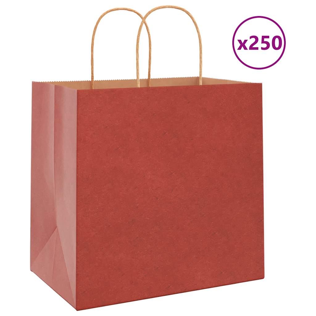 vidaXL Papieren zakken 50 st met hengsels 18x8x22 cm bruin