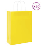 vidaXL Papieren zakken 50 st met hengsels 18x8x22 cm bruin