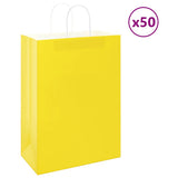 vidaXL Papieren zakken 50 st met hengsels 18x8x22 cm bruin