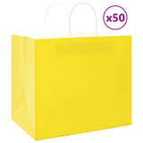 vidaXL Papieren zakken 50 st met hengsels 18x8x22 cm bruin