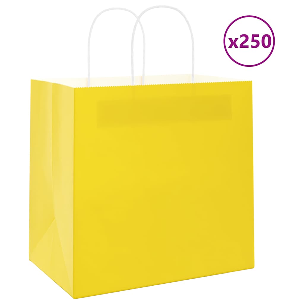 vidaXL Papieren zakken 50 st met hengsels 18x8x22 cm bruin