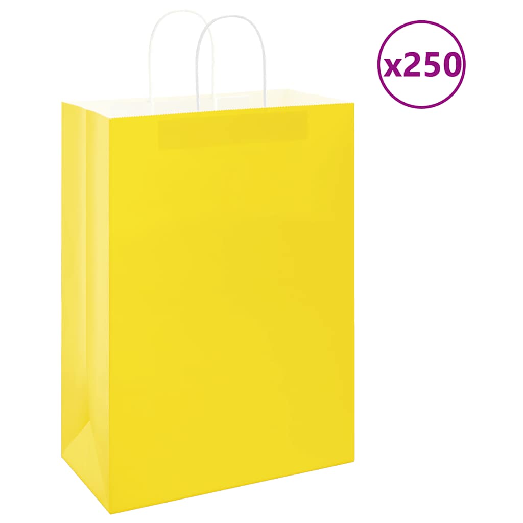 vidaXL Papieren zakken 50 st met hengsels 18x8x22 cm bruin
