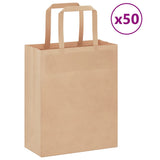 vidaXL Papieren zakken 50 st met hengsels 15x8x21 cm bruin