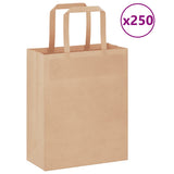 vidaXL Papieren zakken 50 st met hengsels 15x8x21 cm bruin