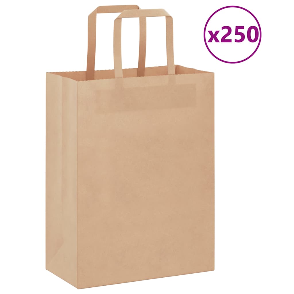 vidaXL Papieren zakken 50 st met hengsels 15x8x21 cm bruin