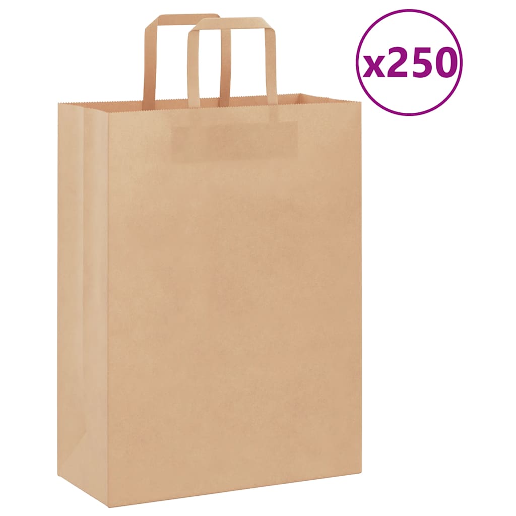 vidaXL Papieren zakken 50 st met hengsels 15x8x21 cm bruin