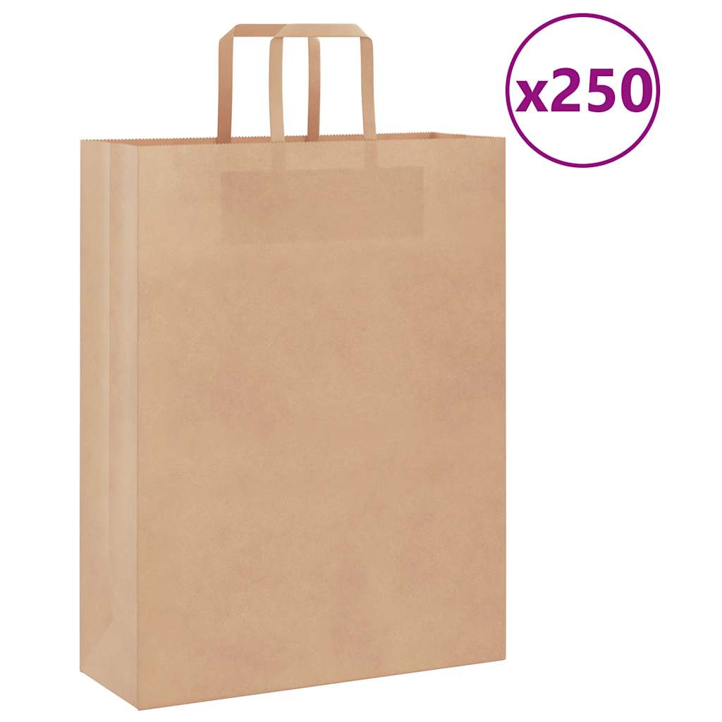 vidaXL Papieren zakken 50 st met hengsels 15x8x21 cm bruin
