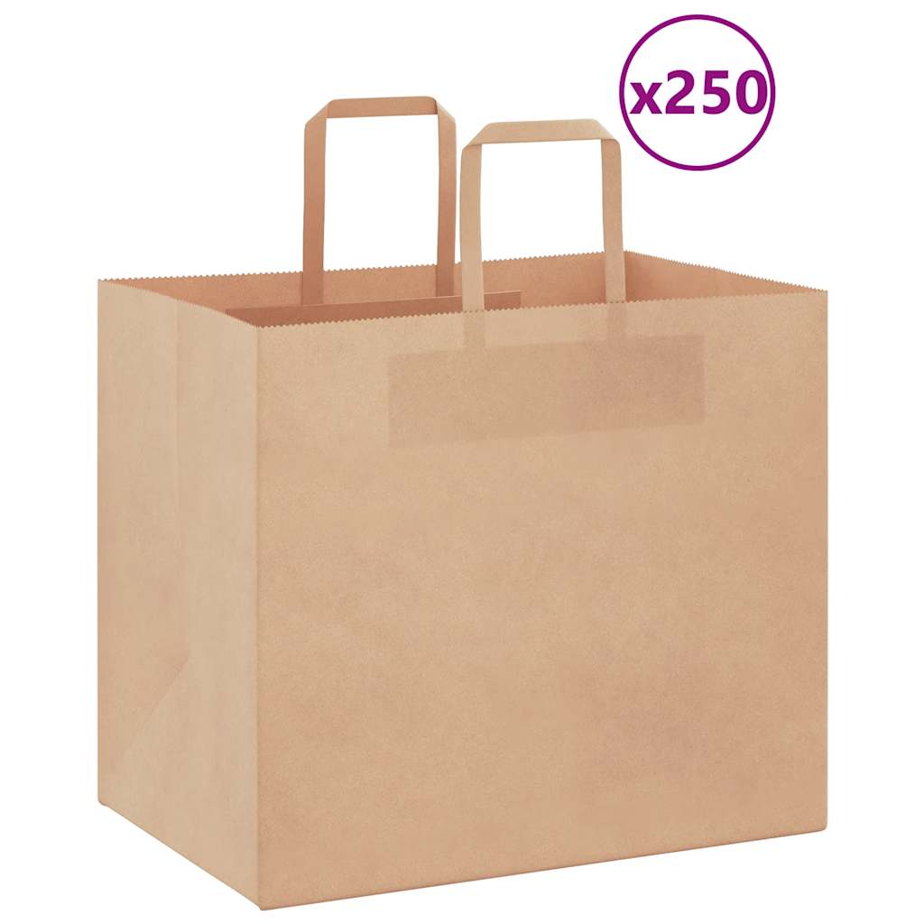 vidaXL Papieren zakken 50 st met hengsels 15x8x21 cm bruin