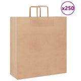 vidaXL Papieren zakken 50 st met hengsels 15x8x21 cm bruin