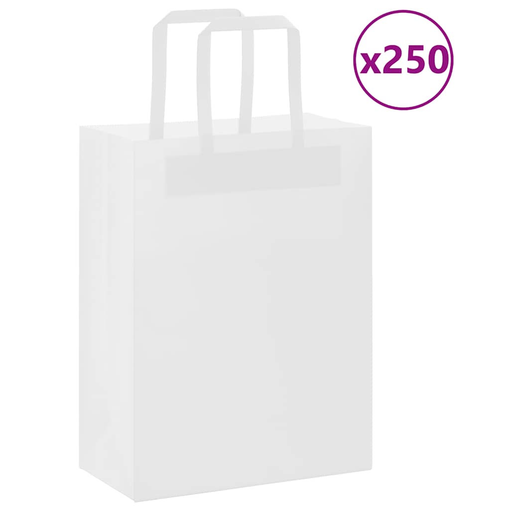 vidaXL Papieren zakken 50 st met hengsels 15x8x21 cm bruin