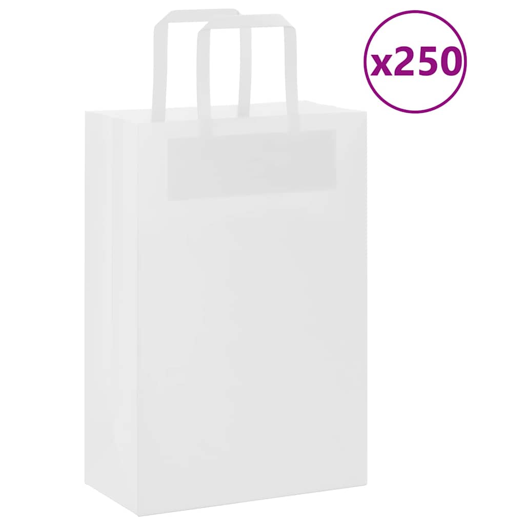 vidaXL Papieren zakken 50 st met hengsels 15x8x21 cm bruin