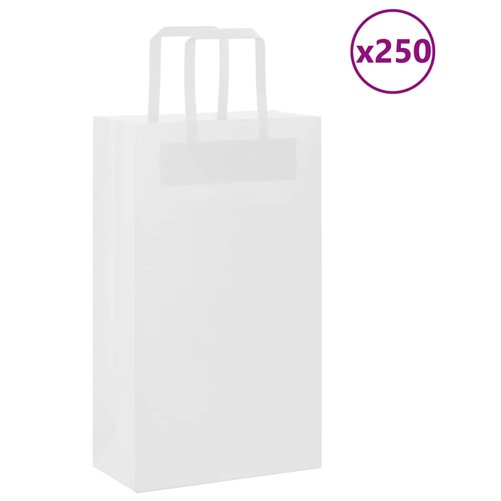 vidaXL Papieren zakken 50 st met hengsels 15x8x21 cm bruin