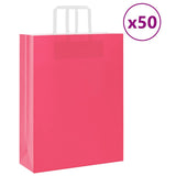 vidaXL Papieren zakken 50 st met hengsels 15x8x21 cm bruin