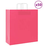 vidaXL Papieren zakken 50 st met hengsels 15x8x21 cm bruin