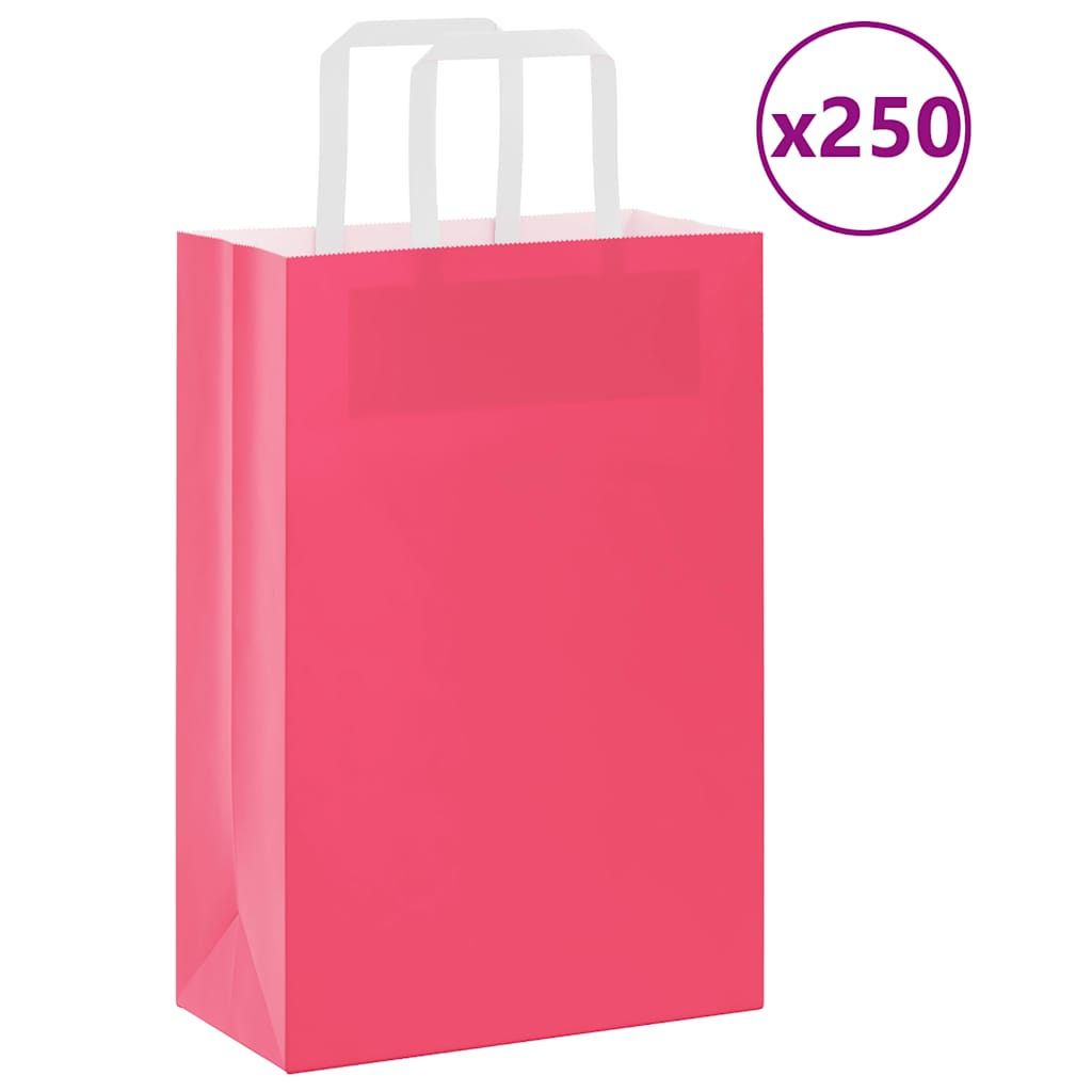 vidaXL Papieren zakken 50 st met hengsels 15x8x21 cm bruin