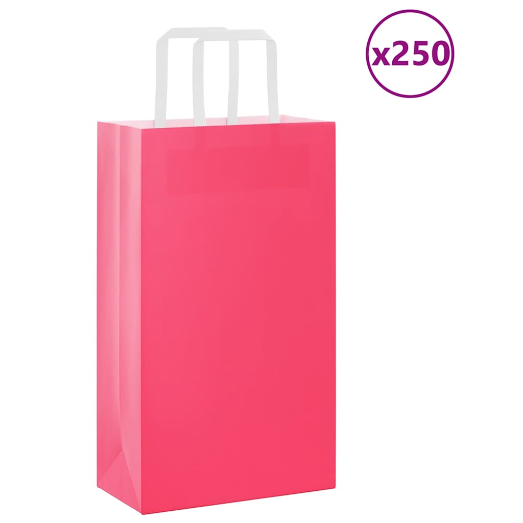 vidaXL Papieren zakken 50 st met hengsels 15x8x21 cm bruin