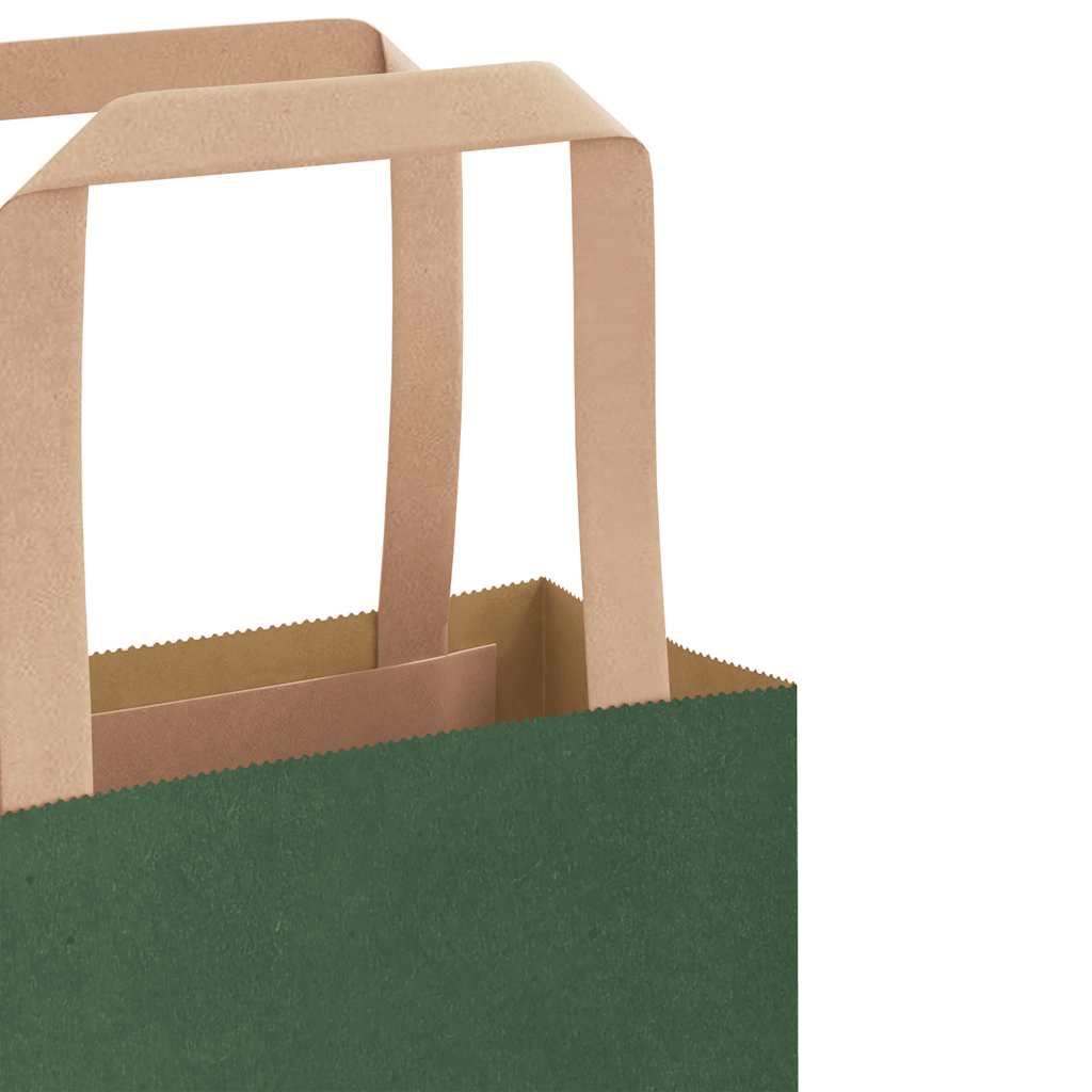 vidaXL Papieren zakken 50 st met hengsels 15x8x21 cm bruin