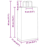 vidaXL Papieren zakken 50 st met hengsels 15x8x21 cm bruin