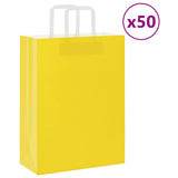 vidaXL Papieren zakken 50 st met hengsels 15x8x21 cm bruin