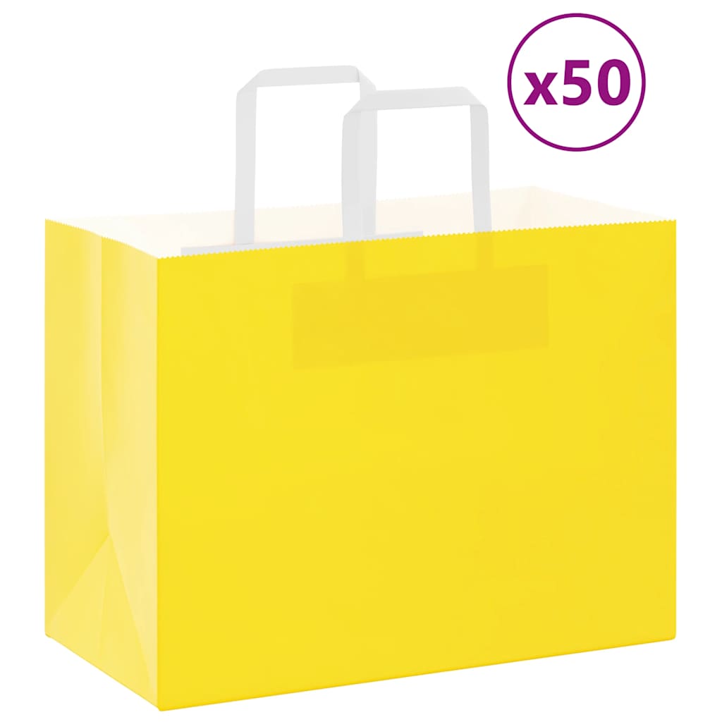 vidaXL Papieren zakken 50 st met hengsels 15x8x21 cm bruin